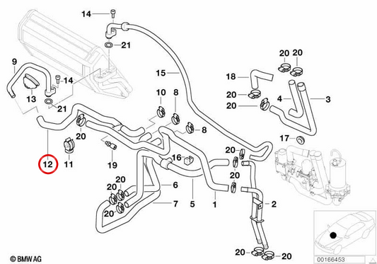 Coupure au détail du radiateur OEM 64218387520 pour BMW E39. BMW d'origine.