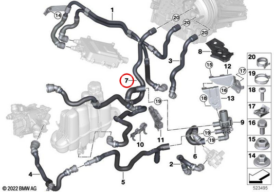 Rückgabesrohr des OEM -Kältemittels 64218841819 für BMW U06, U11. Original BMW.