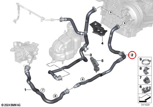 Mangueira de refrigeração OEM 64218849234 para MINI F66, F65, Cabrio F67. MINI originais.