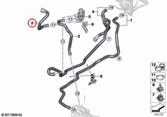 OEM Progress Kältemittel Schlauch 64219117806 für BMW G01, G02. Original BMW.