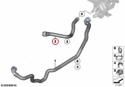 OEM Radian Return Hose 64219222651 für BMW E90, E91, E92, E93, E84. Original BMW.