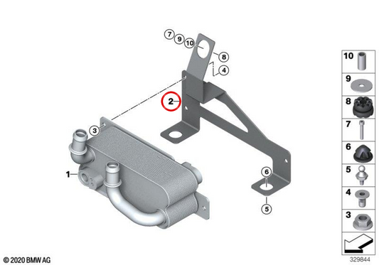 Soporte condensador bomba de calor OEM 64219291291 para BMW i3 (I01). Original BMW.