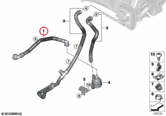 OEM -ida Refrigerant Type 64219398794 pour BMW G05, G06, G07. BMW d'origine.