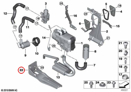 Support de renforcement OEM 6421939983 pour BMW G05, G06, G07. BMW d'origine.