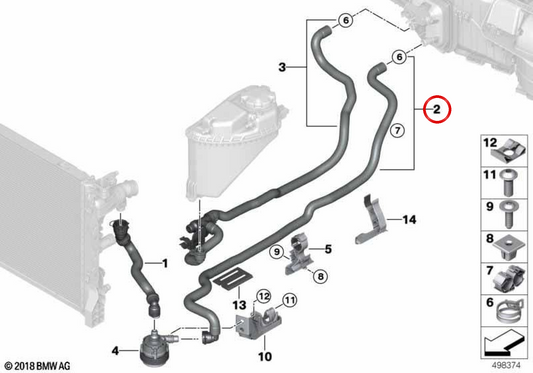 Trovane refrigerante anticipata 2 OEM 64219868360 per BMW G30, G11, G12, G14, G15, G16. BMW originale.