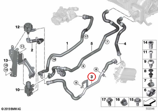 OEM Advance Kältemittel Schlauch 64219875345 für BMW G20, G21. Original BMW.