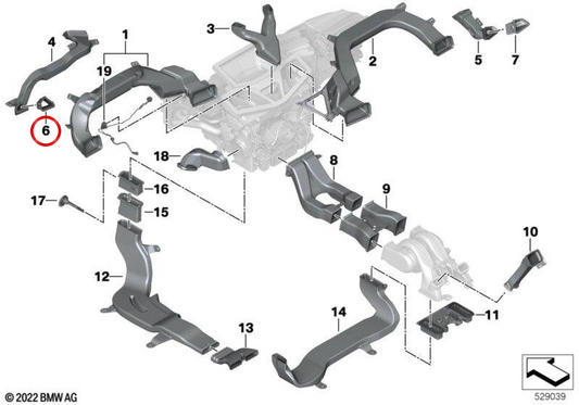 Adaptador de canal de descongelación de ventanilla lateral izquierda OEM 64225A1A431 para BMW XM, XM 50e y XM Label G09. Original BMW.