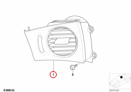 Grille de ventilation droite OEM 64226902476 pour BMW E52. BMW d'origine.
