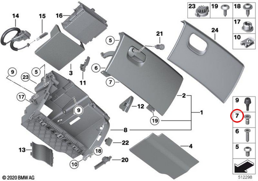 AVELLANADO VITE OEM 6422693655 per BMW E60, E61, E63, E64. BMW originale.