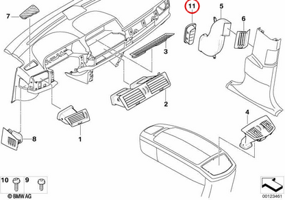 Conducto de aire derecho OEM 64227010950 para BMW E65, E66. Original BMW.