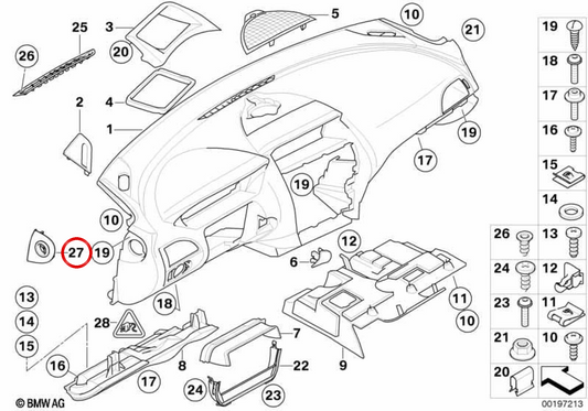 Output della porta destra OEM 64227899712 per BMW E63, E64. BMW originale.