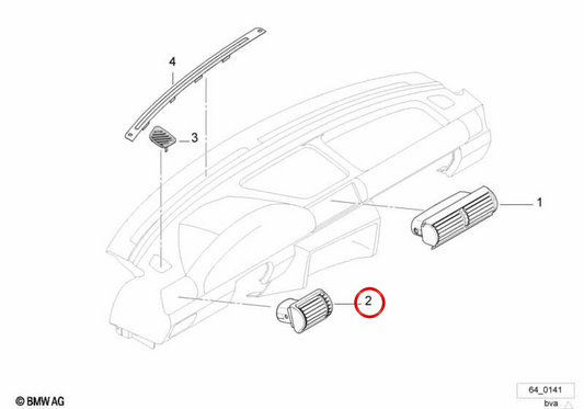 Rejilla de ventilación izquierda OEM 64228390217 para BMW E36. Original BMW.