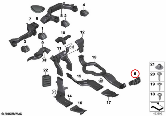 OEM Frischluftgitter hinten 64229332823 für MINI Clubman F54, F54 LCI, Countryman F60, F60 LCI. Originaler MINI.