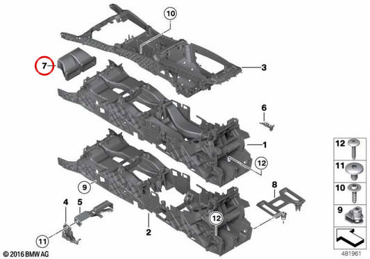Adaptador de duto de ar OEM 64229397743 para BMW F07, F10, F11, F18, F06, F01, F02, F04. BMW genuíno.
