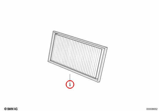 Filtro de habitáculo (microfiltro) OEM 64311390870 para BMW E32, E34. Original BMW.