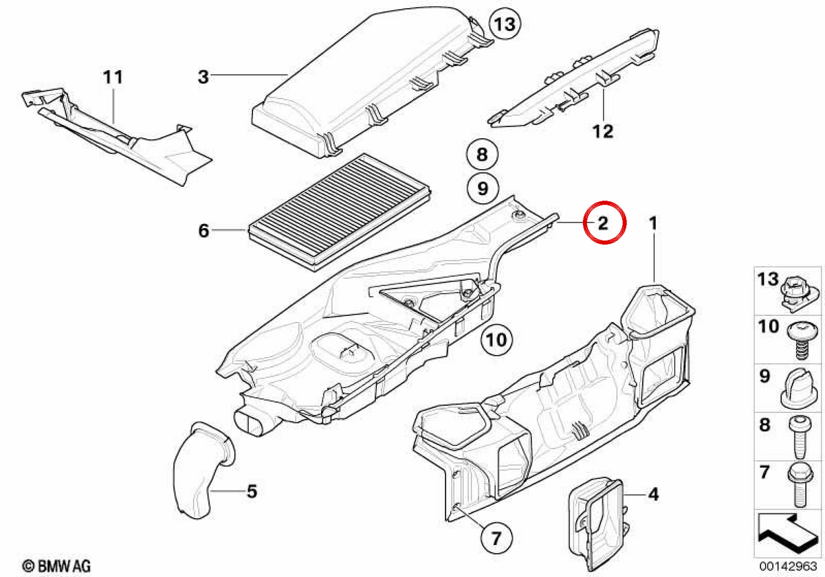 Right air input OEM 64316945204 for BMW E60, E61, E63, E64. Original BMW.