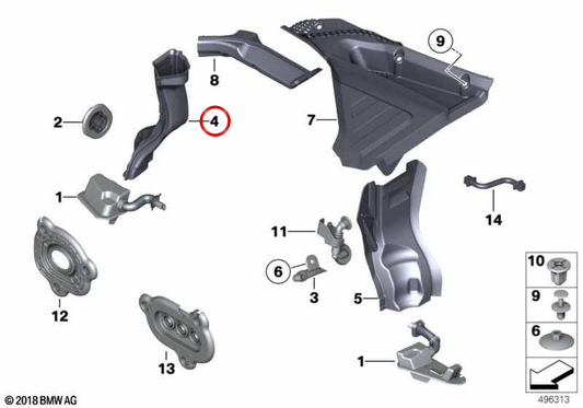 SCRIVO ACQUA OEM 64319188341 per BMW F07, F10, F11, F18, F06, F12, F13, F01, F02, F04. BMW originale.