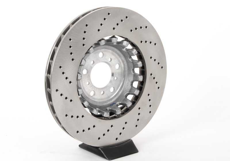 Disco de freno ventilado perforado derecho para BMW F10, F06, F12, F13 (OEM 34112284102). Original BMW