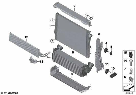 Clipe de compensação para BMW X5 F15, X6 F16 (OEM 17117646141). BMW original