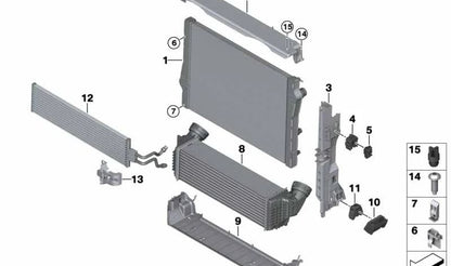 Soporte módulo izquierdo OEM 17118572188 para BMW E70, E71, F15, F16. Original BMW.