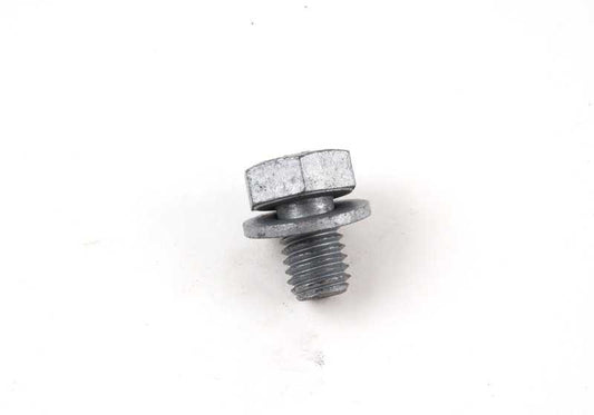 Tornillo hexagonal con arandela OEM 07119906018 para BMW E81, E82, E87, E88, F20, F21, F22, F23, F87, E36, E46, E90, E91, E92, E93, F30, F31, F34, F80, F32, F33, F36, F83, F10, F90, G30, F06, E38, E84, E53, Z3, E89. Original BMW.