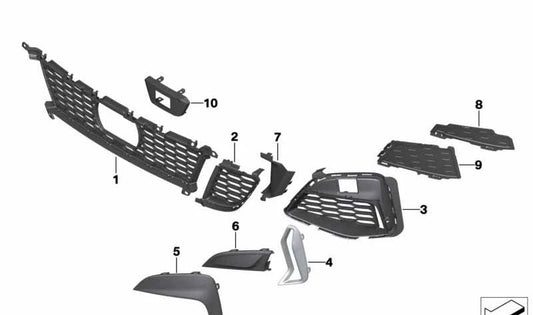 Left Side Grille Clip for BMW 3 Series G20, G21 (OEM 51118075603). Original BMW