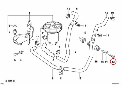 Vite OEM Hi-Lo 64501380496 per BMW E30, E39, E38. BMW originale.