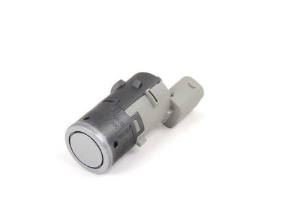 Sensor de aparcamiento (PDC) plateado/gris OEM 66206989112 para BMW E39, E60, E61, E83. Original BMW.