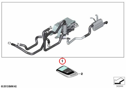 OM Kit de chauffage auxiliaire 64502354977 pour BMW F15, F16. BMW d'origine.