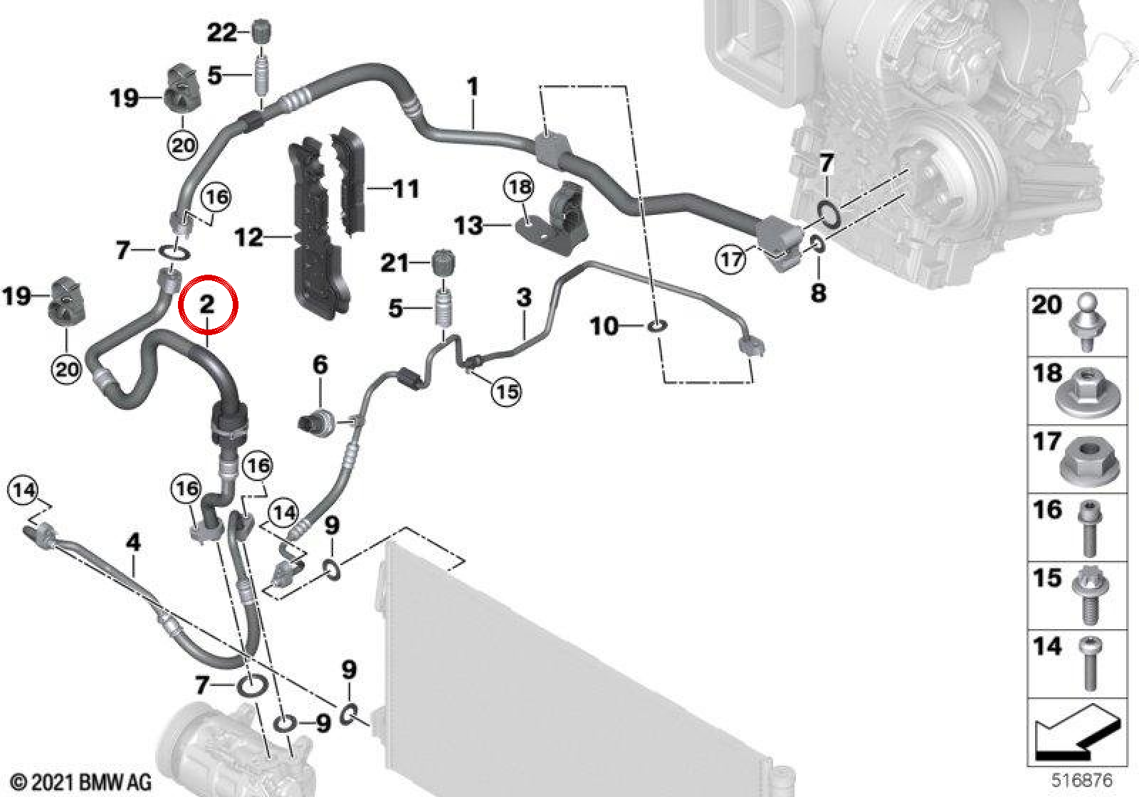 OEM 64505A7F4F3 Compressor aspirando BMW e Mini originais.