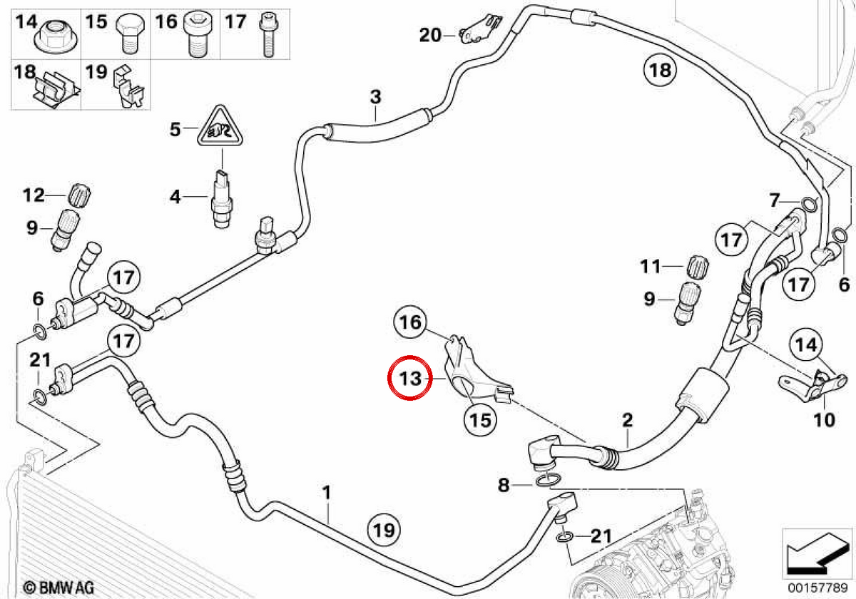 OEM -Rohrstütze 64506981613 für BMW E82, E88, E90, E91, E92, E93, E60, E61, E89. Original BMW.