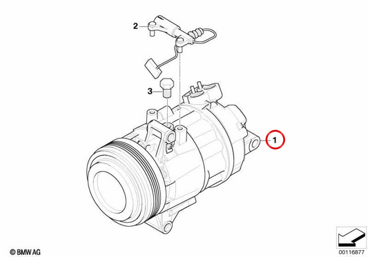 OEM -Klimaanlagen -Kompressor 64509182799 für BMW E85, E86. Original BMW.