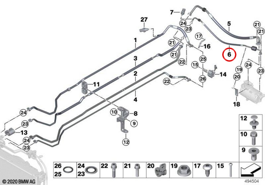 Hochdruckrohr OEM Klimaanlage 64509291153 für BMW i3 (I01). Original BMW.