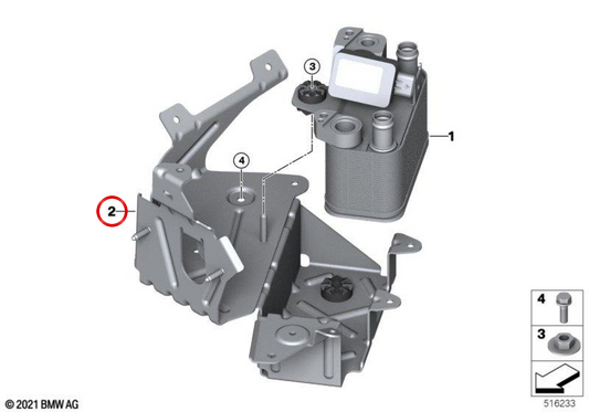 Soporte de enfriador OEM 64509461549 para BMW G26. Original BMW.