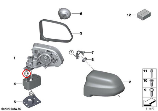 OEM -Schraube 64509909280 für BMW G20, G21, G60, G61, G70, G01, G45, G05, G09. Original BMW.