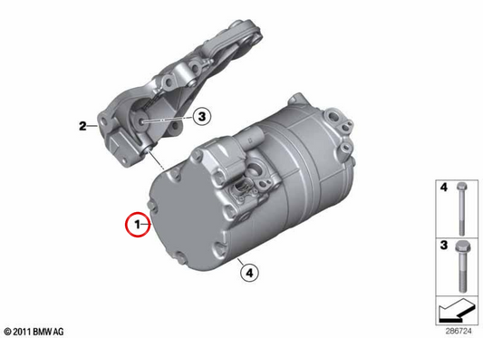 Compresseur de climatisation électrique OEM 64529345313 pour BMW F30, F10, F01, F02. BMW d'origine.