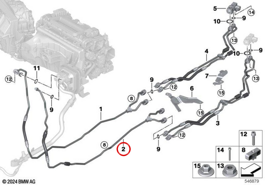 Unterbodendruckrohr OEM 64535A28FC2 für BMW X3 G45 30e xDrive. Original BMW.