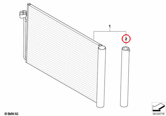Cartuccio disidratante per aria condizionata OEM 64536907403 per BMW Serie 5 E60 E61, Serie 6 E63 E64 e Serie 7 E65 E66. Originale BMW.
