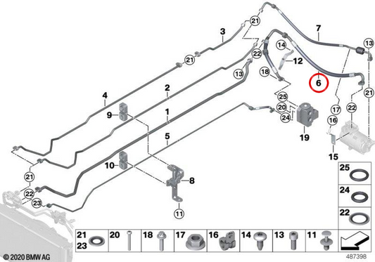 Saugrohr von Kompressor OEM 64539291272 für BMW i3 (I01). Original BMW.