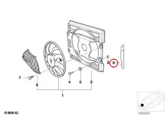 Junta de estanqueidad presión izquierda OEM 64548384057 para BMW E52. Original BMW.