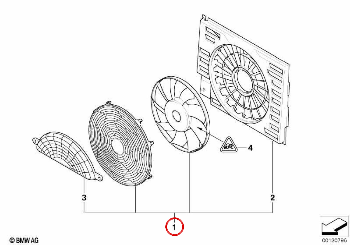 Fan Support mit Marco OEM 64548509925 für BMW E65, E66. Original BMW.