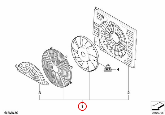 Support des ventilateurs avec Marco OEM 64548509925 pour BMW E65, E66. BMW d'origine.