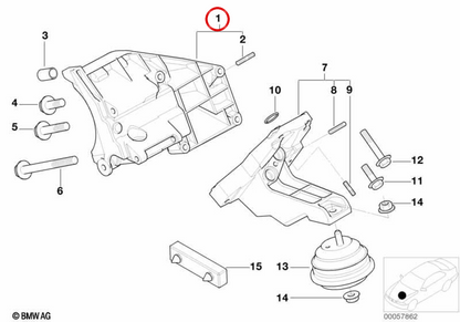 OEM air conditioning compressor support 64551407730 for BMW E52. Original BMW.