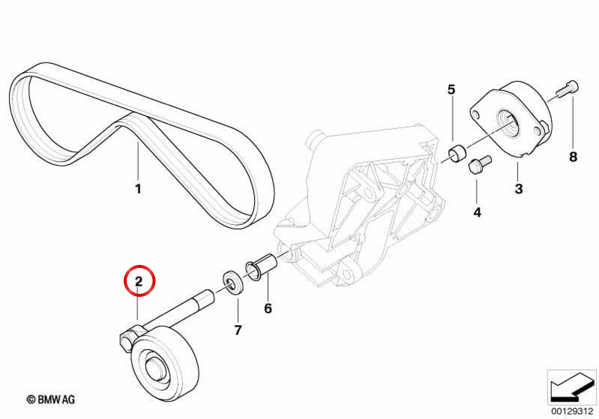 OEM Correa Tentender 64552354036 pour BMW E46, E39, E38. BMW d'origine.