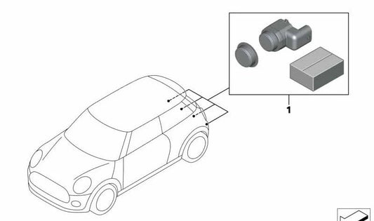 Kit sensor de aparcamiento trasero (PDC) OEM 66202287371 para MINI F55, F56 (todos los modelos y variantes). Original MINI.