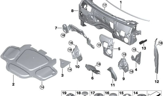 Junta lateral derecha OEM 51487214654 para BMW X5 {F95, F95N, G05, G05N, G18, G18N} y BMW X7 {G07, G07N}. Original BMW.