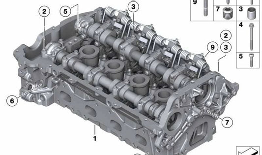 Culata con accionamiento de válvulas OEM 11122470431 para MINI R56 LCI, Clubman R55 LCI, Cabrio R57 LCI, Coupé R58, Roadster R59... y más. Original MINI.
