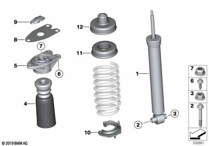 Damper posteriore per BMW 1 F20 Serie, Serie F21 2 F22 (OEM 33526873722). BMW originale