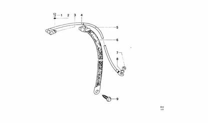 Cable de batería (borne negativo) OEM 61121350305 para BMW Serie 3 E21, Serie 5 E12, Serie 6 E24, y Serie 7 E23. Original BMW.