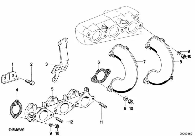 Conseil sans amiante pour BMW E21, E12, E24, E23 (OEM 11611730742). BMW d'origine.